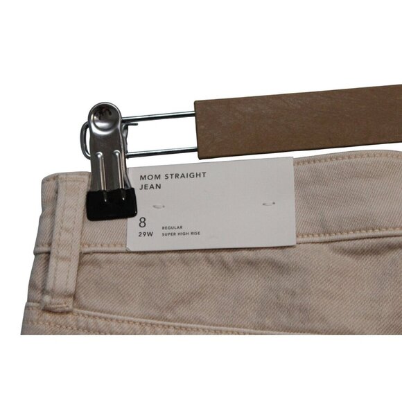NWT American Eagle Jeans Size 8 / 29 High Rise Mom Straight Beige Denim Preppy - Picture 12 of 15